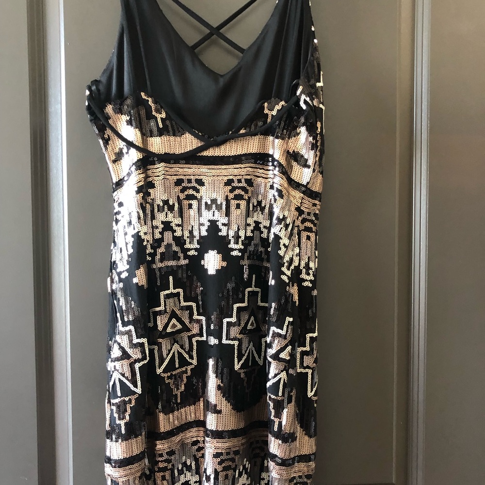 Gold and silver sequin mini dress